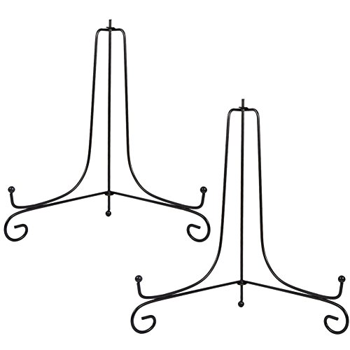 Tincogo (2 Stück Schwarz Metall Tellerständer Tellerhalter Eisen Staffelei Display Ständer für Schüssel Teller Kunst Foto Bilderrahmen 12 Zoll von Tincogo