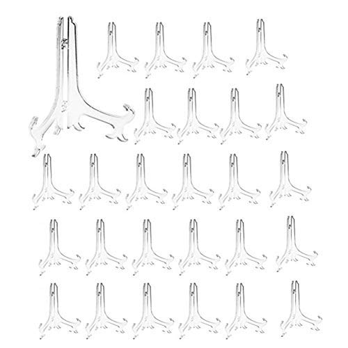 Tincogo 5 Zoll Klar Kunststoff Staffeleien Tellerständer Tellerhalter Telleraufsteller klappbar,Aufsteller Ständer für Präsentation von Bild (24 Stück von Tincogo
