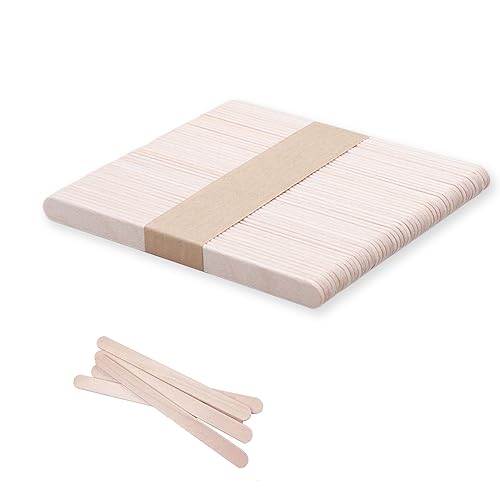 TingDongWei 50 Stück Holzstäbchen, Eisstiele Holz, Natur Eisstäbchen Holzstäbchen Holzstäbe Holz-Stäbchen, 114 mm*10 mm*2 mm, vielseitig einsetzbar beim Basteln, DIY Eis Am Stiel von TingDongWei