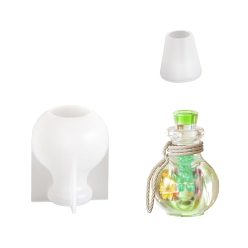 Epoxidharz-Treibflaschen-Form, herzförmige Wunschflasche, Nachtlicht, Silikonformen, Schmuck, Anhänger zum Basteln von TingHaoO