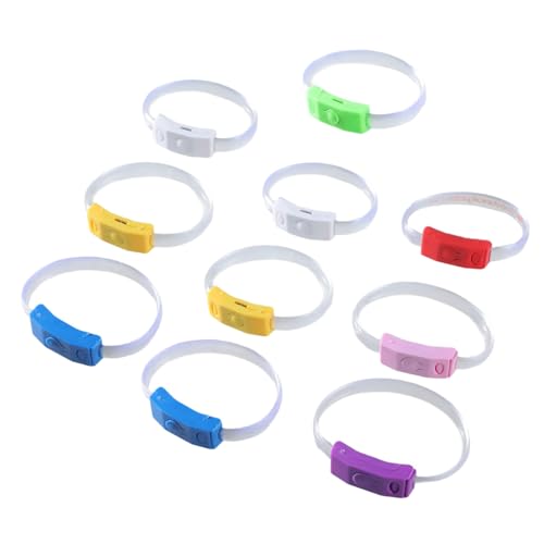 TingHaoO 10 Stück Stilvolle LED Leuchtende Armbänder Charm Helle LED Armbänder Dekorationen Für Musikfestivals Und Nachtläufe von TingHaoO