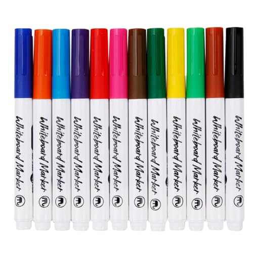 TingHaoO Whiteboard-Marker für Whiteboard, Glas, Metall, Acryl, Papier, farbige Whiteboard-Marker, 1,0 mm Strichbreite, 12 Stück von TingHaoO