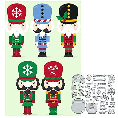 7 Stück/Set Weihnachtssoldaten Metall-Stanzformen, Weihnachtssoldaten Stanzschablonen Stanzschablonen DIY Scrapbooking Karten dekorative Prägepapier Stanzformen für Album, Karten, Scrapbooking von TingZVen