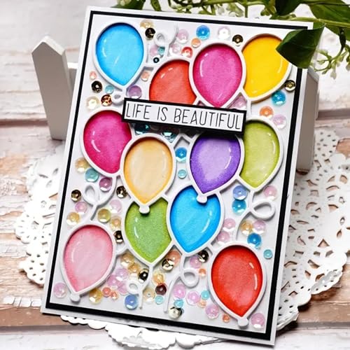 Ballon Rahmen Metall stanzformen Stanzteile Metall, Papierkarten-Stanzformen, Schnittschablonen für DIY-Prägung, Kartengestaltung, Buchanhänger, dekorative Papierformen, Scrapbooking von TingZVen