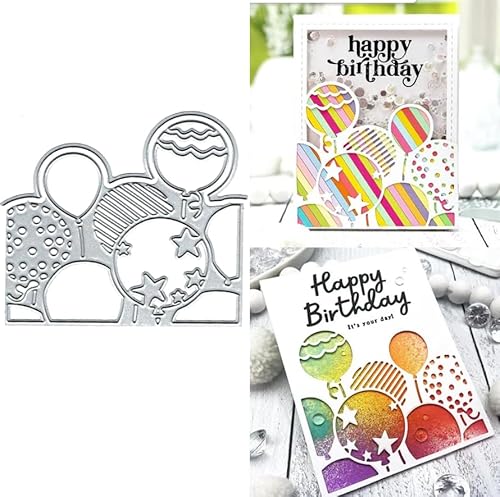 Ballonparty Metallstanzformen Stanzteile aus Metall,Stanzformen, Papierkarten-Stanzformen, Schnittschablonen für DIY-Prägung, Kartengestaltung, Buchanhänger, dekorative Papierformen, Scrapbooking von TingZVen