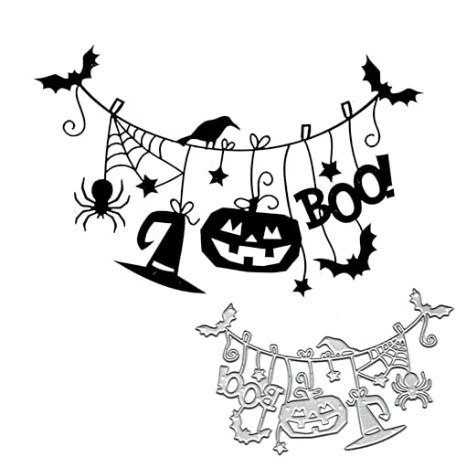 Halloween Boo Stanzschablonen aus Metall, Halloween-Boo Stanzformen, Stanzschablonen für DIY, Scrapbooking, Karten, Fotoalbum, dekorative Prägepapier-Stanzformen für Scrapbooking, Kartenherstellung von TingZVen