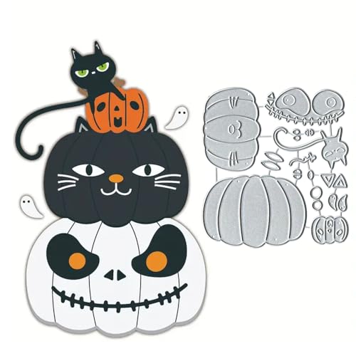 Halloween Kürbisse Katze Stanzformen, Metall Stanzformen, Halloween Kürbisse Stanzformen Cut Schablonen für DIY Scrapbooking Karten Fotoalbum Dekorative Prägepapier Stanzformen für Scrapbooking von TingZVen