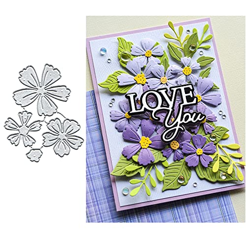 Mehrschichtige Blumen-Metallstanzformen, geschichtete Blumen, Papierkarten-Stanzformen, Schnittschablonen für DIY-Prägung, Kartenherstellung, Buchetiketten, dekorative Papierformen, Scrapbooking von TingZVen