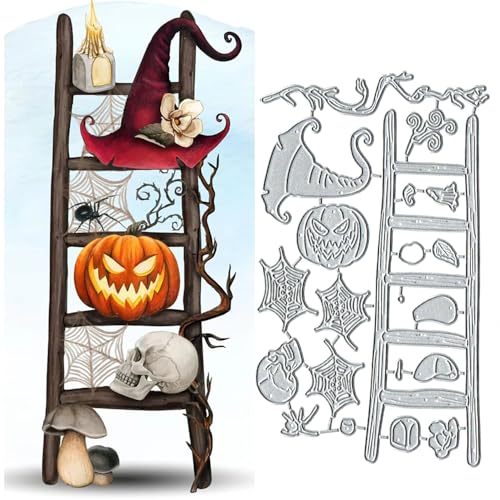 Metall-Stanzformen für Halloween, Kürbis-Hut, Halloween-Set, Stanzschablonen für DIY, Scrapbooking, Karten, Fotoalbum, dekorative Prägepapier-Stanzformen für Scrapbooking, Kartenherstellung von TingZVen