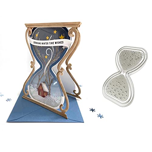 Time Hourglass Metal Stanzformen, Weihnachten Innenzeit Sanduhr Shaker Stanzformen Stanzschablonen für DIY Scrapbooking Karten Dekorative Prägepapier Stanzformen für Scrapbooking Kartenherstellung von TingZVen