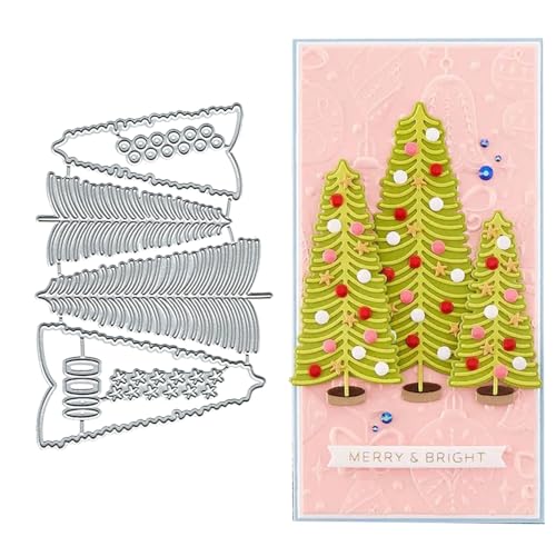 Weihnachtsbäume Stanzschablonen aus Metall, Weihnachtsbäume, Stanzschablonen für DIY, Scrapbooking, Karten, Fotoalbum, dekorative Prägepapier-Stanzformen für Scrapbooking, Kartenherstellung von TingZVen