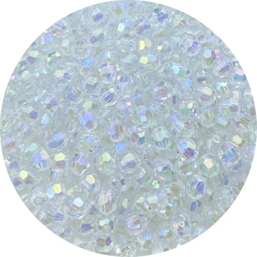 Tingoons Facettierte Acryl-Abstandshalter, 8 mm, glänzend, rund, lose Perlen für Schmuckherstellung, Armbänder, Halsketten, Ohrringe, Ornamente, Windspiele, Schlüsselanhänger (transparentes AB), 400 von Tingoons