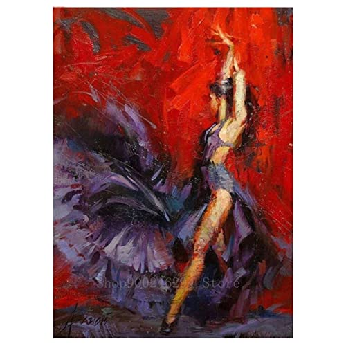 5D Diamond Painting, Flamenco-Tänzerin 40x50cm DIY 5D Diamant Painting Bilder Kinder Erwachsene groß, Diamond Painting Set Diamant Malerei Kits Mosaikherstellung für Home Wand Décor Geschenk von Tinnfea