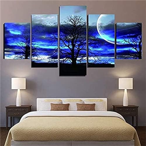 5 Stück Mond-Landschaft Diamond Painting Erwachsene, 5D Diamant Painting Bilder Kinde, DIY Voll Round Malen Nach Zahlen Diamant Malerei Arts basteln Set mit Zubehö, für Home Wand Dekor 150x75cm N-9035 von Tinnoon