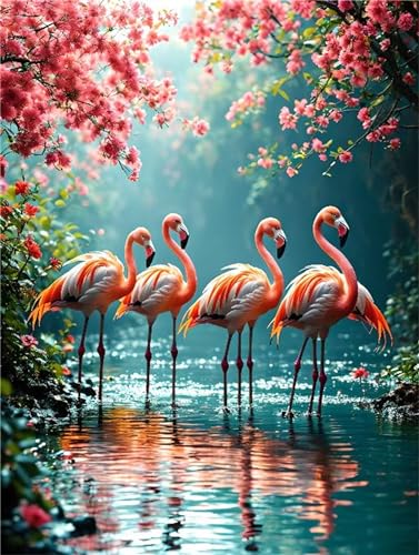 5D Diamant Painting Bilder, Diamond Painting Tier Flamingo Diamond Art Painting Set zubehör, Diamant Crystal Art Malen Nach Zahlen Basteln Erwachsene, Diamant Malerei für Home Wand Dekor 20x30cm k-84 von Tinnoon