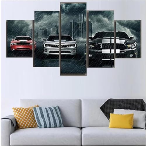 5D Diamond Art Painting 5 Pack Diamant Painting Bilder Erwachsene Auto-Nebel Diamond Painting Kinder Voll Diamant Crystal Art Malen Nach Zahlen Basteln Set für Home Décor Geschenke 175x88cm N-751 von Tinnoon