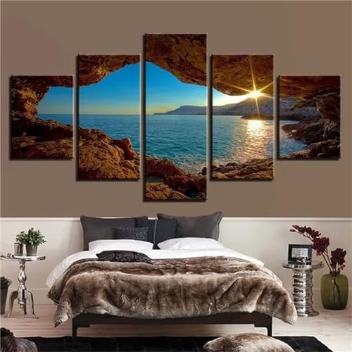 Tinnoon 5 Stück Diamant Malerei Kit - Diamant Painting Bilder Erwachsene Landschaft mit Meer - Diamant Crystal Art Malen Nach Zahlen Basteln Set für Home Décor 100x50cm N-3793 von Tinnoon