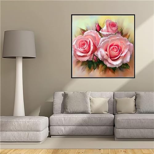 5D Diamond Painting Full Drill Abstrakte Pfingstrose Diamant Painting Bilder Basteln Erwachsene Weihnachten Stickerei Kreuzstich mit Zubehör Diamond Painting Mädchen für Home Wall Décor 45x45cm -V52 von Tinnoon