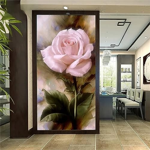 5D Diamond Painting Kinder Rosa Rose Vollbohrer Malen Nach Zahlen Erwachsene Diamant Painting Bilder DIY 60x120cm Große Diamond Painting Zubehör Set, Edelstein Bastelset für Wanddekoration L-9125 von Tinnoon