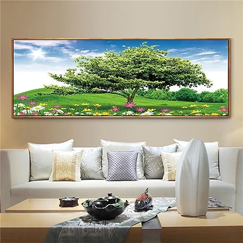 5D Diamond Painting Set 30x60cm Große Full Drill Malen Nach Zahlen Erwachsene Diamant Painting Bilder Grüner Baum DIY Diamond Painting Kinder Mädchen, für Wohnzimmer Büro Wand Dekoration L-5357 von Tinnoon