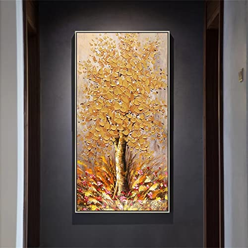 DIY 5D Diamant Painting Bilder, Goldbaum Diamond Painting Bilder Erwachsene Weihnachten Set, Full Drill Diamond Painting Kinder, Wohnzimmer Schlafzimmer Büro Wand Eingang Dekoration 50x100cm L-4541 von Tinnoon