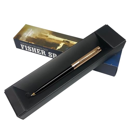 Fisher Space Pen Apollo Cap-o-matic Kugelschreiber mit schwarz-goldener Kappe, Geschenkbox FS251G von Tinte Ink