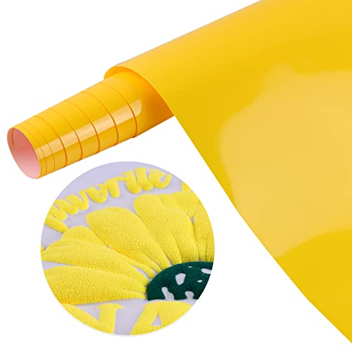Tintnut 3D Flockfolie Plotterfolie Textil, Gelb Schaumstoff bügelbilder für textilien, 0inches x 6ft für kreative Bügelbilder - Perfekt für Cricut, Plotter und Transferpressen von Tintnut