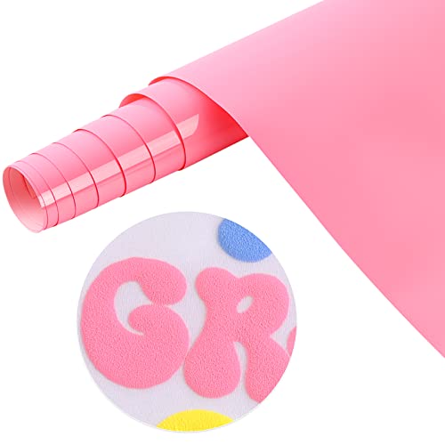 Tintnut 3D Flockfolie Plotterfolie Textil, Rosa Schaumstoff bügelbilder für textilien, 10inches x 6ft für kreative Bügelbilder - Perfekt für Cricut, Plotter und Transferpressen von Tintnut