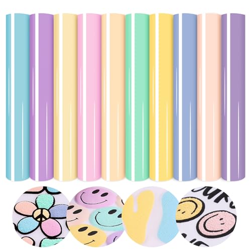 Tintnut 3D Flockfolie Plotterfolie Textil,Pastell, Pack of 10, 30cmx25cm für kreative Bügelbilder - Perfekt für Cricut, Plotter und Transferpressen Tintnut 3D Flockfolie Plotterfolie Textil,Pastell, Pack of 10, 30cmx25cm für kreative Bügelbilder - Perfekt für Cricut, Plotter und Transferpressen von Tintnut