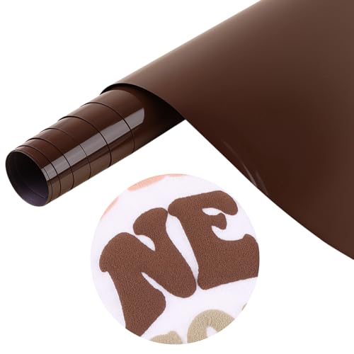 Tintnut Braun Puff Vinyl Heat Transfer - 10inches x 6ft 3D Brown Derby Puff HTV Roll Heat Transfer Vinyl Foaming Colorful Puffy Iron on Vinyl von Tintnut