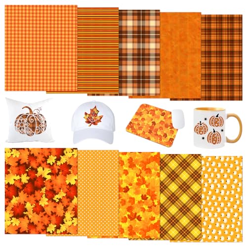 Tintnut Sublimationstin-Transferpapier für den Herbst, 30,5 x 25,4 cm, klassisches Farb-Sublimations-Transferpapier, Bündel für selbstgemachte Tassen, Becher, Schlüsselanhänger, T-Shirts, 10 Blatt von Tintnut