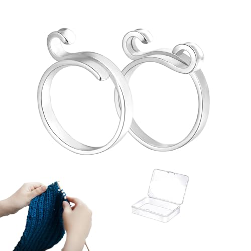 Tioheam Häkelring,Häkelspannring für Finger,Verstellbares Garnring-Set | Clover Butterfly Finger-Garnführungsringe, Strick- und Häkelzubehör mit Box für Damen von Tioheam