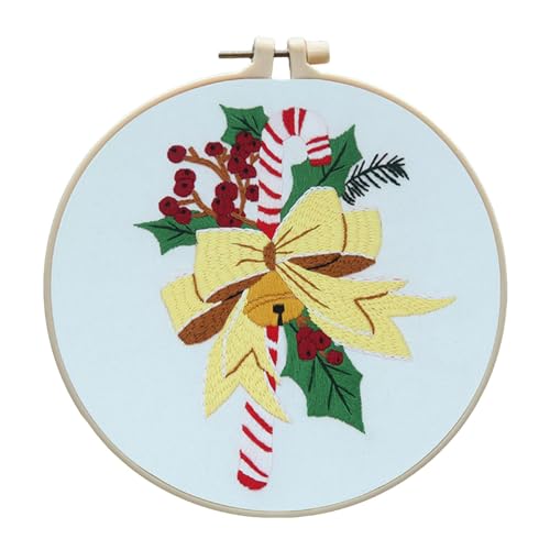 Tioheam Weihnachtsornament-Stickset,Stickset Weihnachten - Urlaubsnaht-Stickerei-Nadelspitzen-Sets - Exquisites Weihnachts-Bastelzubehör, Webzubehör für Liebhaber, Freunde von Tioheam