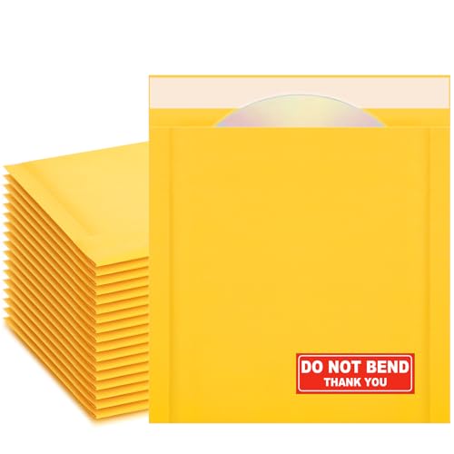 Tioncy CD-Versandtaschen aus Kraftpapier, 18,3 x 20,6 cm, gepolsterte CD-Umschläge für kleine Unternehmen, Karton, gepolsterte Versandtaschen, Verpackung für CDs, Videospiele, 100 Sets von Tioncy