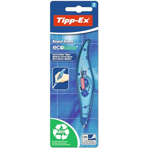 Tipp-Ex Korrekturroller Exakt Liner ECOlutions, 10m x 4.2mm, 1er Pack, Ideal für das Büro, das Home Office oder die Schule von Tipp-Ex