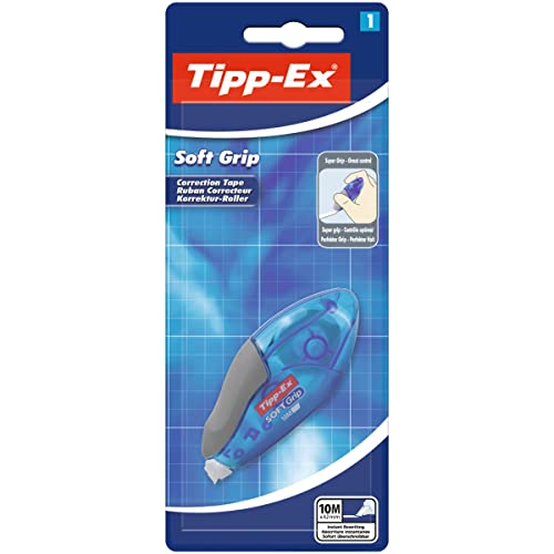 Tipp-Ex Korrekturroller Soft Grip, 10 m x 4.2 mm, 1er Pack, Ideal für das Büro, das Home Office oder die Schule von BIC