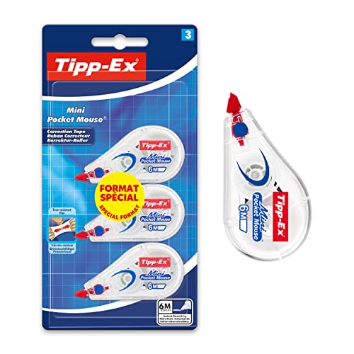 Tipp-Ex 924592 Mini Pocket Mouse Korrekturband, 3er-Packung von BIC