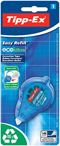 Tipp-Ex Korrekturroller Easy Refill ECOlutions, nachfüllbar, 14m x 5 mm, 1er Pack, Ideal für das Büro, das Home Office oder die Schule von Tipp-Ex