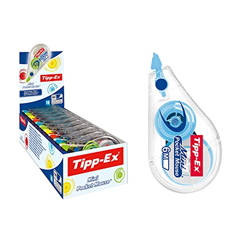 Tipp-Ex Korrekturroller Mini Pocket Mouse, in 4 Farben, 6m x 5mm, 10er Pack, Ideal für das Büro, das Home Office oder die Schule von Tipp-Ex