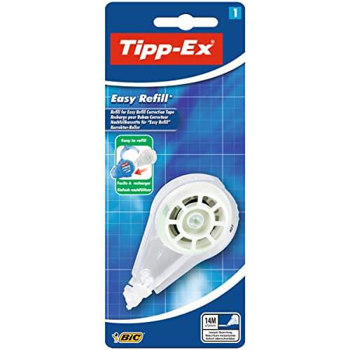 Tipp-Ex Korrekturroller Easy Refill Nachfüllkassette, 14 m x 5 mm, 1er Pack, Ideal für das Büro, das Home Office oder die Schule von BIC