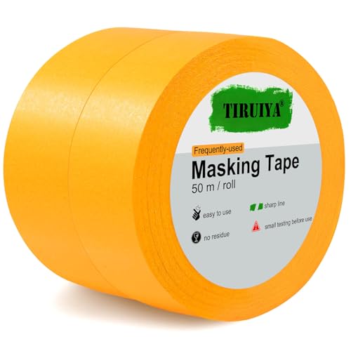 Tiruiya Goldband Malerkrepp Kreppband, Rückstandsfreies Profi Washi Tape Klebeband, Abklebeband Malerband zum Streichen, Line Lackieren, Renovieren Auto von Tiruiya