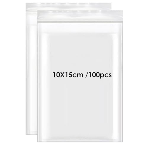 100 Stück Zip Beutel, 10x15cm Kleine Plastiktüten mit Verschluss Zipper Beutel Kleine Verschlussbeutel Polybeutel Tüte Plastikbeutel Druckverschlussbeutel Wiederverschließbar 80µ für Nuss, Süßigkeiten von Tiryns