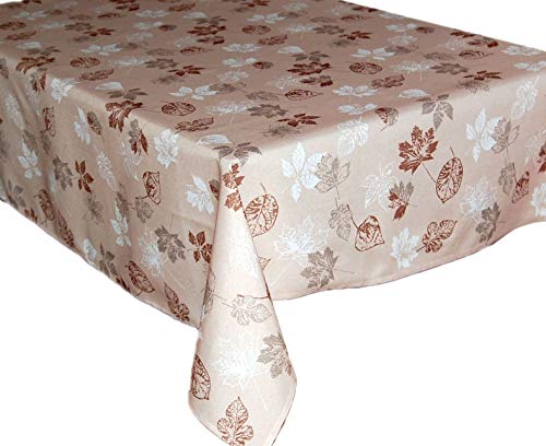 Eckige Tischdecke Pflegeleicht Beige Polyester Tischtuch Blätter Decke Herbsttischdecke Herbst (Tischtuch 110x160 cm) von Tischdecken Herbst