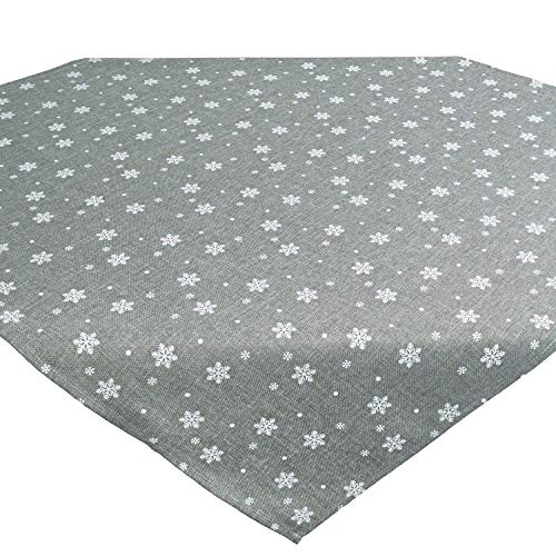 Tischdecke Snow grau, 85x85 cm, Moderne Mitteldecke zu Weihnachten von Tischdeckenshop24