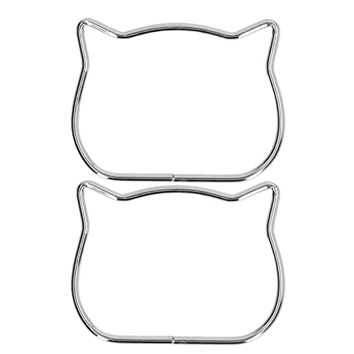 2 Stück Metall Taschengriffe Katze Ohr Tasche Griff, Nette Katze Ohr Handtaschengriffe Ersatz, 4.1x3 Zoll Metallgriffe Rahmen Handtaschengriff Geldbörsengriffe für Tasche DIY Herstellung (Silber) von Tissting