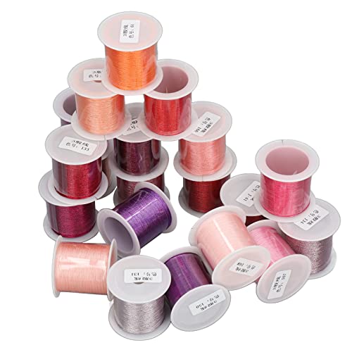 20 Stück 3 Stränge Sicken Faden 0,4mm/0,02 Zoll Polyester Garn, Nähgarn Sets, Stickerei Faden Hand gewebt Seil,für Schmuckherstellung DIY Craft, 100m/110yd von Tissting