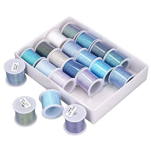 20 Stück 6 Stränge Perlengarn 0,4mm/0,02 Zoll Polyester Faden, Nähgarn Kits, Stickerei Faden Hand Gewebt Seil, für Schmuckherstellung DIY Craft, 50m/54.7yd(#2) von Tissting