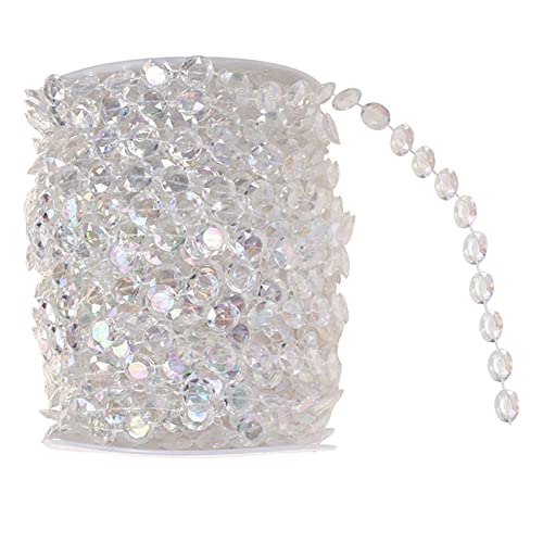 30M 10mm Perlengirlande Kristall Diamant Girlande Acryl Hochzeit Party Tischdeko, Kristall Diamant Girlande Acryl Perlen Rollen, Kristall Glasperlen für Hochzeit DIY Geschenke Partys Vorhänge Dekor von Tissting