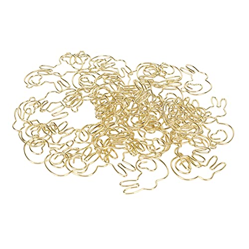 50 Stück Büroklammern Set mit Aufbewahrungsbox, Gold Eisen Kaninchen Form Rutschfestes Paper Clips Kleine Aktenklammer für Notizbücher, Lesezeichen, Scrapbook von Tissting