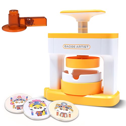 Buttonmaker Maschine, 55 mm/2,16 Zoll Pinmaker mit 48 Knopfteilen und 48 zufälligen Bildern Buttonmaker mit ergonomischem Griff für Kindergeschenke (5,9 x 4,9 x 2,7 Zoll) von Tissting